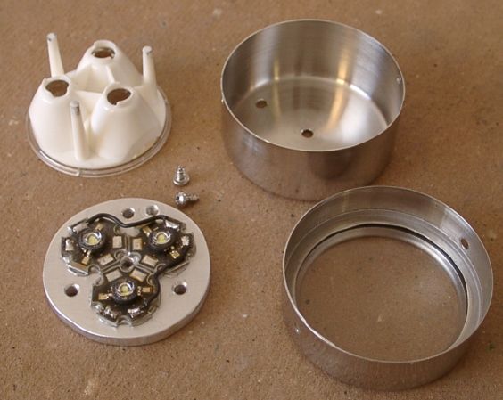 Bits and pieces of triple LED beam