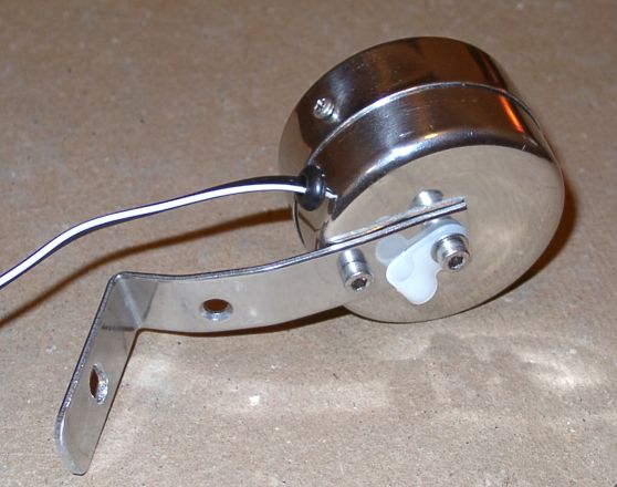 Rear view of triple LED headlight